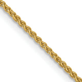 14K Yellow Gold 1.25 mm Polished Chain Necklace, Solid detail view