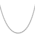 14K White Gold 3.2 mm Polished Chain Necklace, Solid