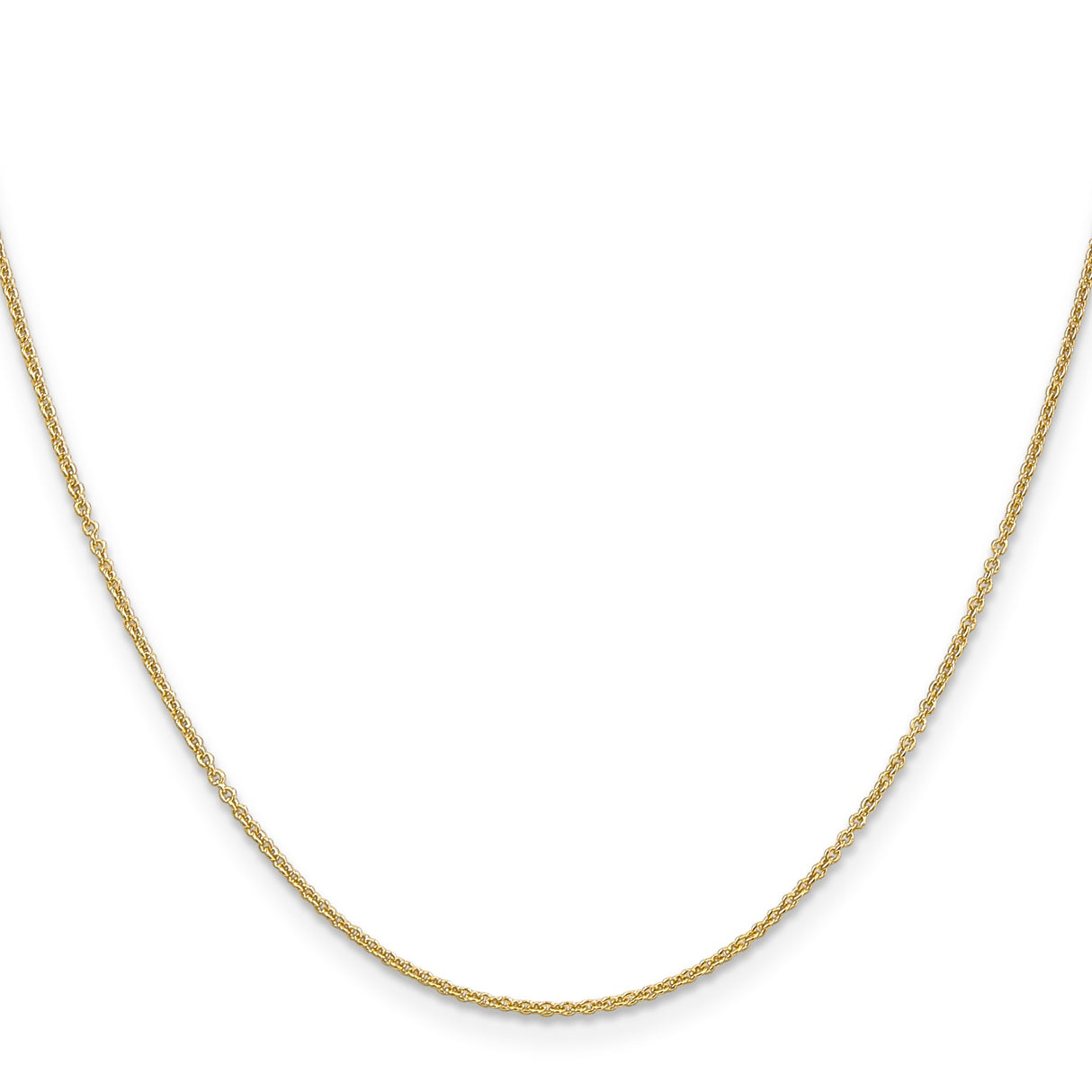 14K Yellow Gold 1.2 mm Polished Chain Necklace, Solid