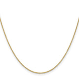 14K Yellow Gold 1.2 mm Polished Chain Necklace, Solid