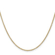 14K Yellow Gold 1.4 mm Polished Chain Necklace, Solid