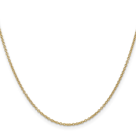 14K Yellow Gold 1.4 mm Polished Chain Necklace, Solid