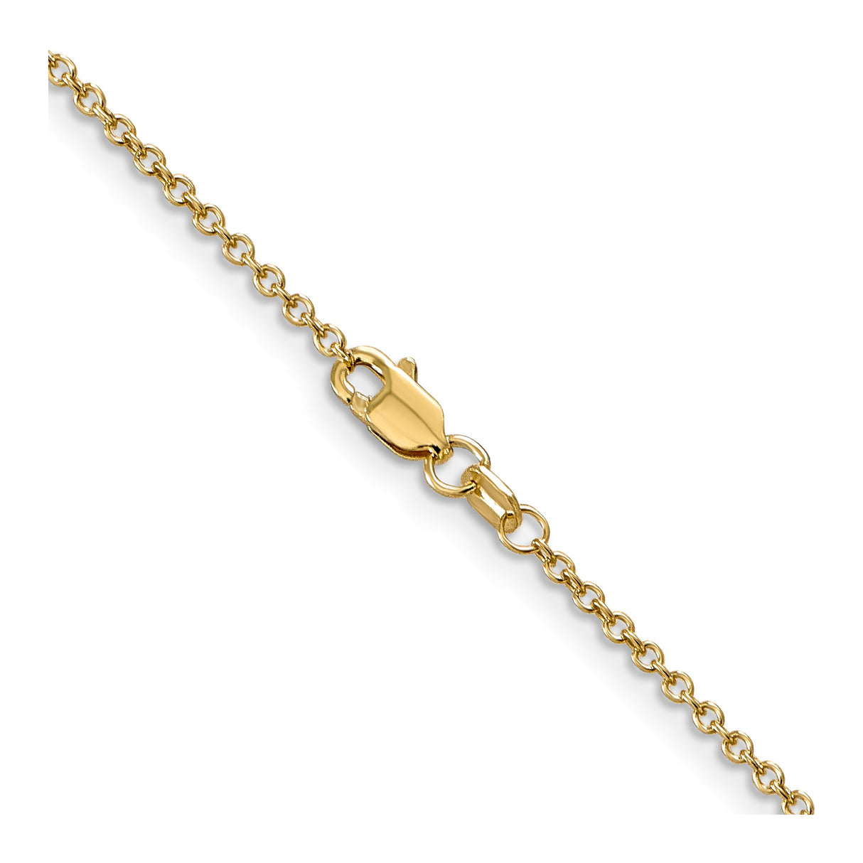 14K Yellow Gold 1.4 mm Polished Chain Necklace, Solid alternate angle