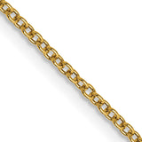14K Yellow Gold 1.4 mm Polished Chain Necklace, Solid detail view