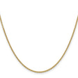 14K Yellow Gold 1.6 mm Polished Chain Necklace, Solid