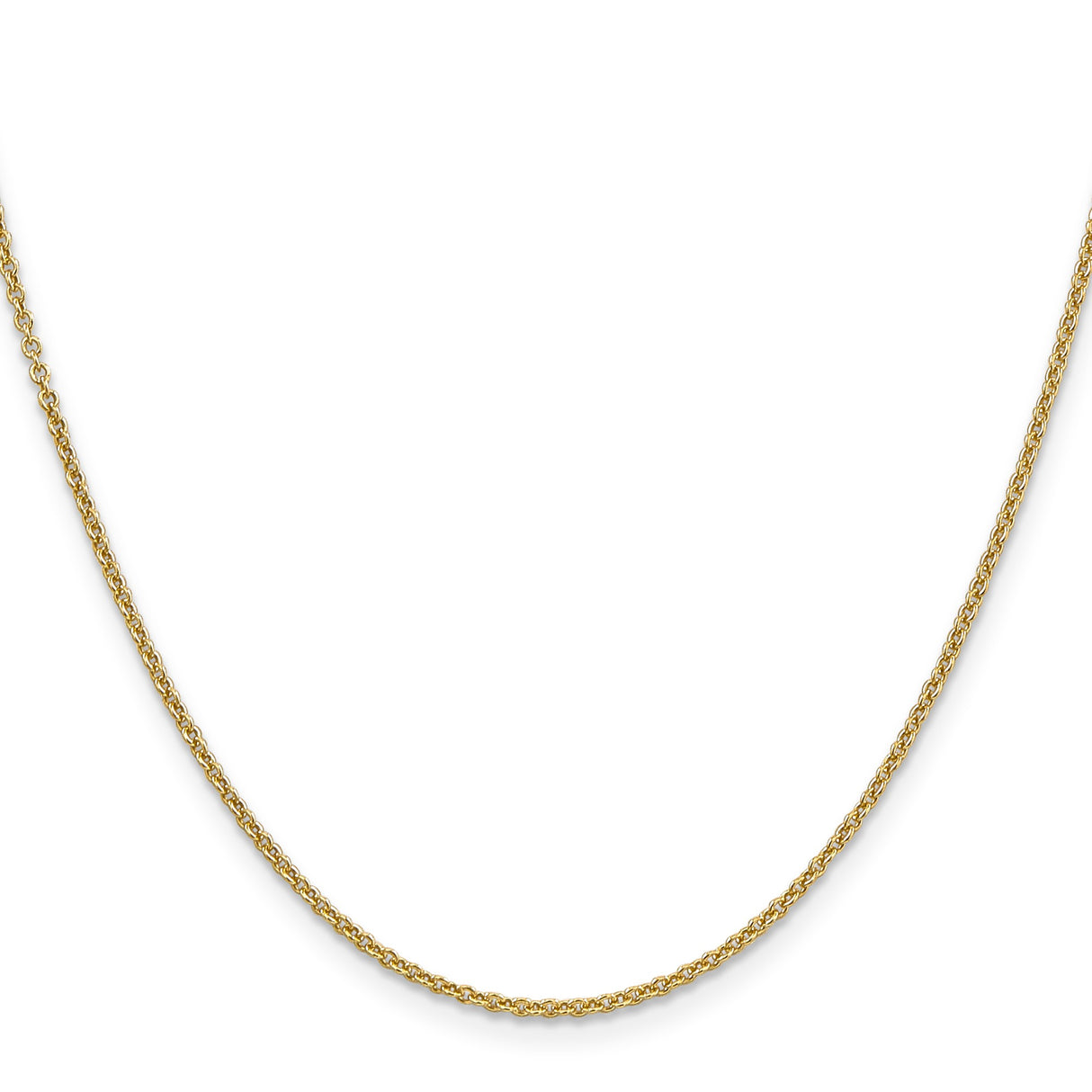 14K Yellow Gold 1.6 mm Polished Chain Necklace, Solid
