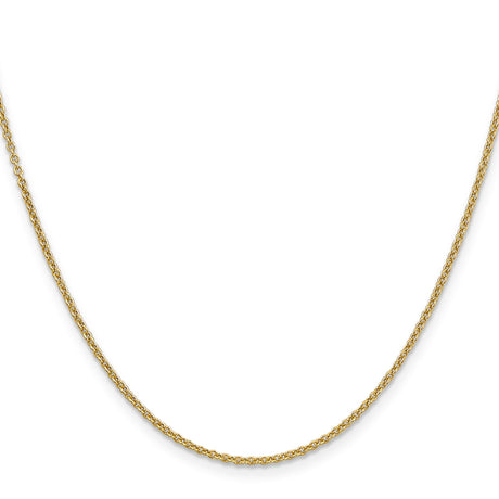 14K Yellow Gold 1.6 mm Polished Chain Necklace, Solid