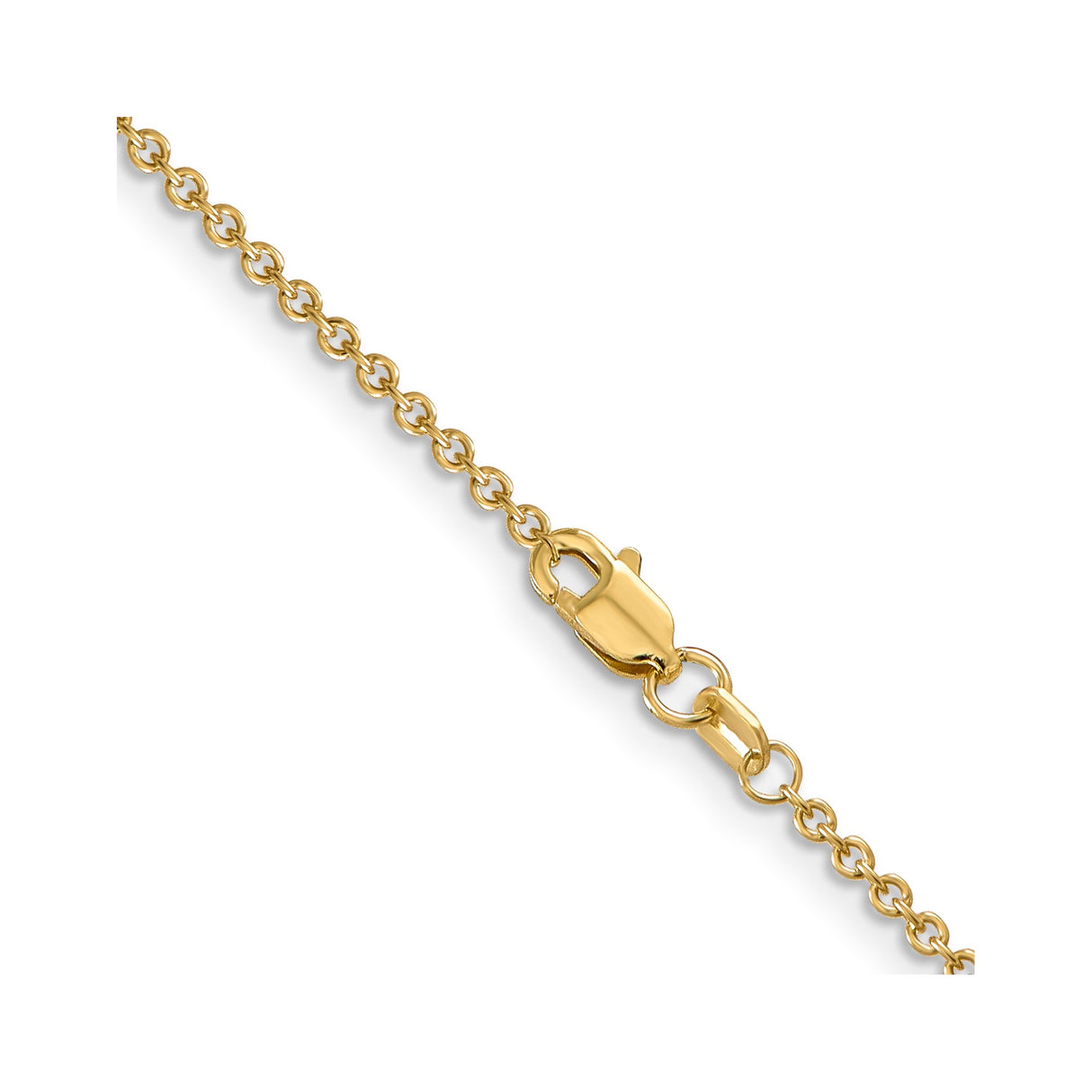 14K Yellow Gold 1.6 mm Polished Chain Necklace, Solid alternate angle