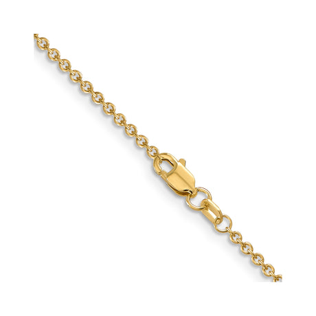 14K Yellow Gold 1.6 mm Polished Chain Necklace, Solid alternate angle