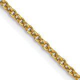 14K Yellow Gold 1.6 mm Polished Chain Necklace, Solid detail view