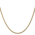 14K Yellow Gold 2.4 mm Polished Chain Necklace, Solid
