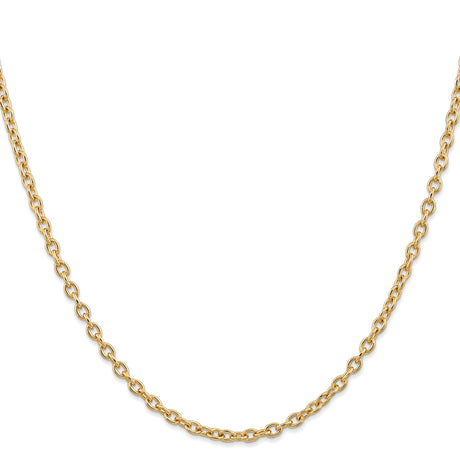 14K Yellow Gold 3.2 mm Polished Chain Necklace, Solid