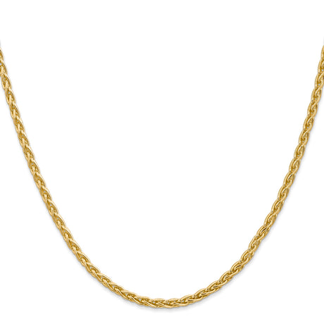 14K Yellow Gold 3 mm Polished Chain Necklace, Solid