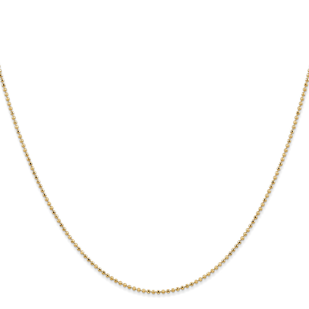 14K Yellow Gold 1.2 mm Polished Chain Necklace, Solid