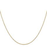 14K Yellow Gold 1.2 mm Polished Chain Necklace, Solid