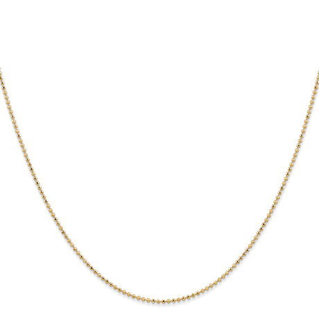 14K Yellow Gold 1.2 mm Polished Chain Necklace, Solid