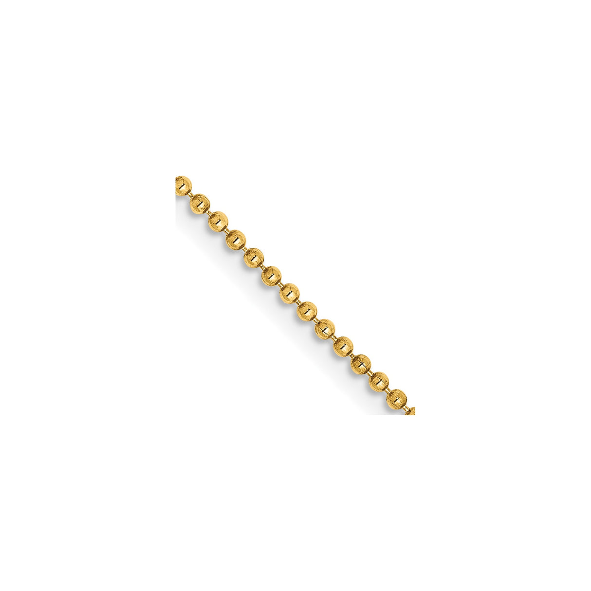 14K Yellow Gold 1.2 mm Polished Chain Necklace, Solid detail view