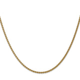 14K Yellow Gold 1.05 mm Polished Chain Necklace, Solid