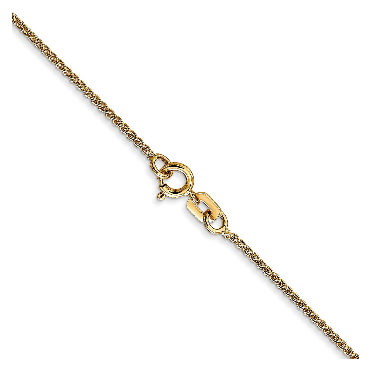 14K Yellow Gold 1.05 mm Polished Chain Necklace, Solid alternate angle