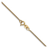 14K Yellow Gold 1.05 mm Polished Chain Necklace, Solid alternate angle