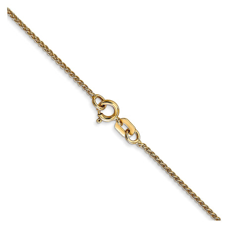 14K Yellow Gold 1.05 mm Polished Chain Necklace, Solid alternate angle