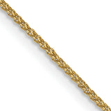 14K Yellow Gold 1.05 mm Polished Chain Necklace, Solid detail view