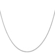 14K White Gold 1 mm Polished Chain Necklace, Solid