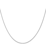 14K White Gold 1 mm Polished Chain Necklace, Solid