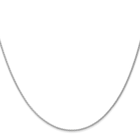 14K White Gold 1.2 mm Polished Chain Necklace, Solid