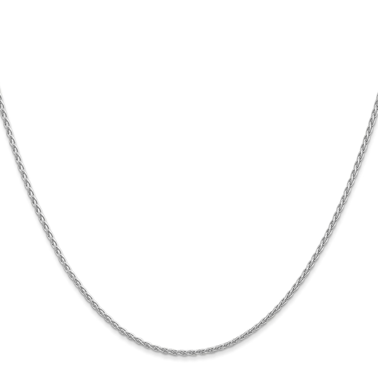 14K White Gold 1.5 mm Polished Chain Necklace, Solid