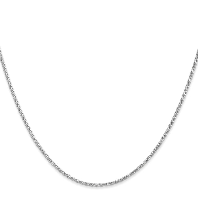 14K White Gold 1.5 mm Polished Chain Necklace, Solid