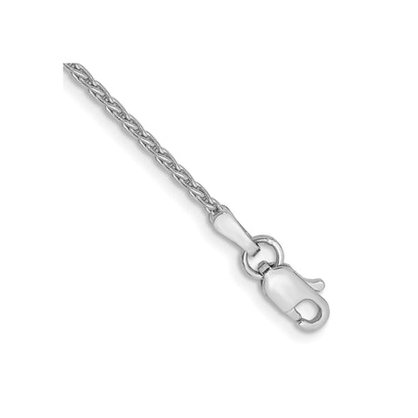 14K White Gold 1.5 mm Polished Chain Anklet, Solid