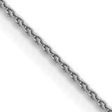 14K White Gold 1.5 mm Polished Chain Necklace, Solid detail view