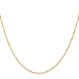 14K Yellow Gold 1 mm Polished Chain Necklace, Solid