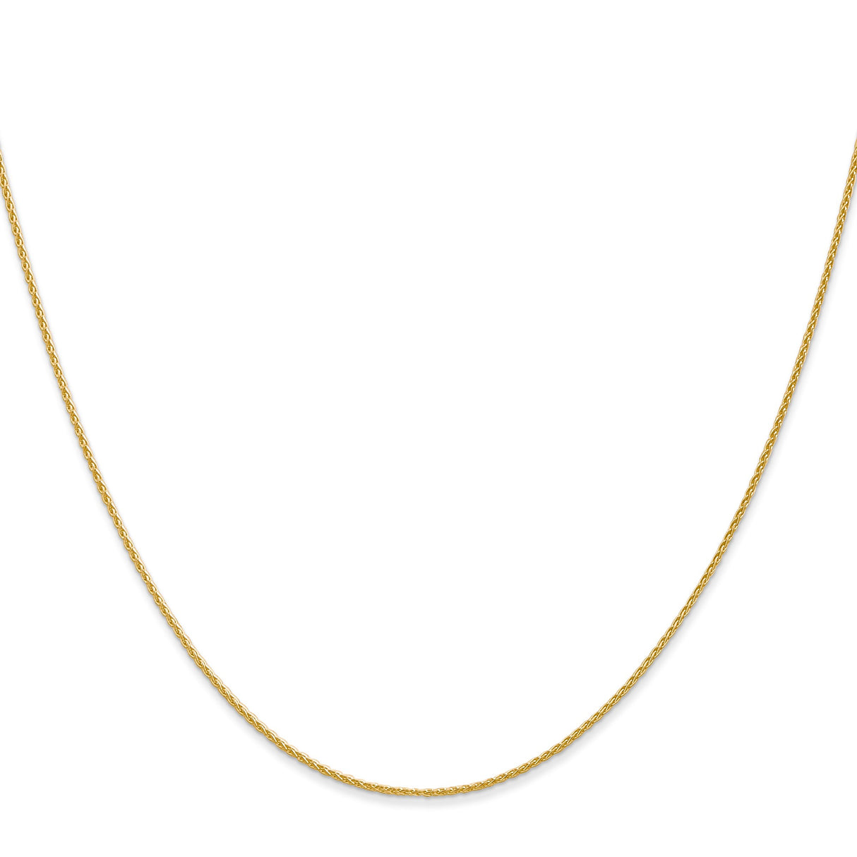 14K Yellow Gold 1 mm Polished Chain Necklace, Solid