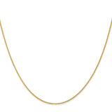 14K Yellow Gold 1 mm Polished Chain Necklace, Solid