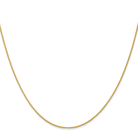 14K Yellow Gold 1 mm Polished Chain Necklace, Solid