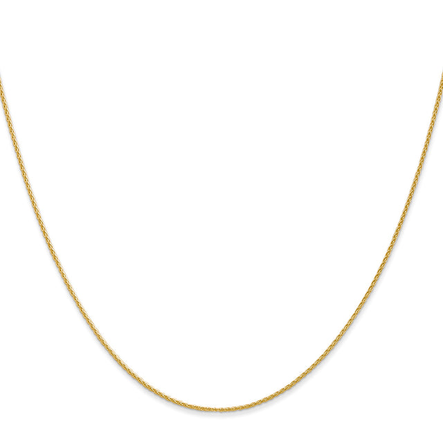 14K Yellow Gold 1 mm Polished Chain Necklace, Solid