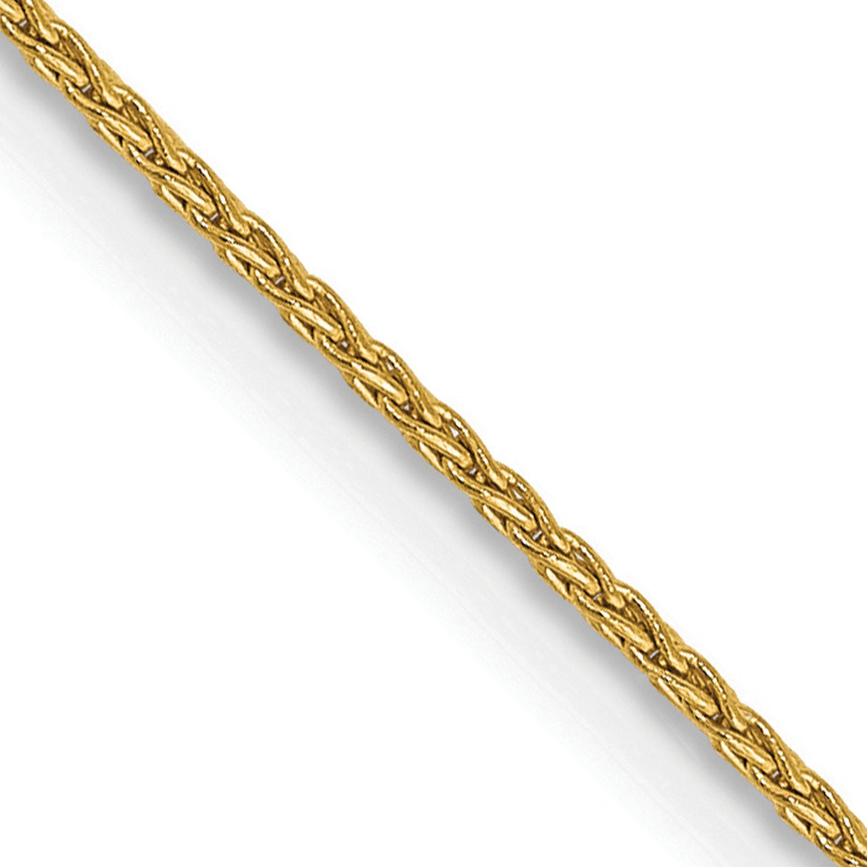 14K Yellow Gold 1 mm Polished Chain Necklace, Solid detail view