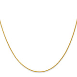 14K Yellow Gold 1.2 mm Polished Chain Necklace, Solid