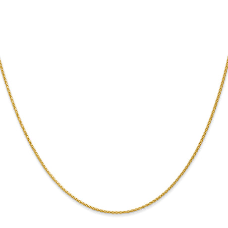 14K Yellow Gold 1.2 mm Polished Chain Necklace, Solid