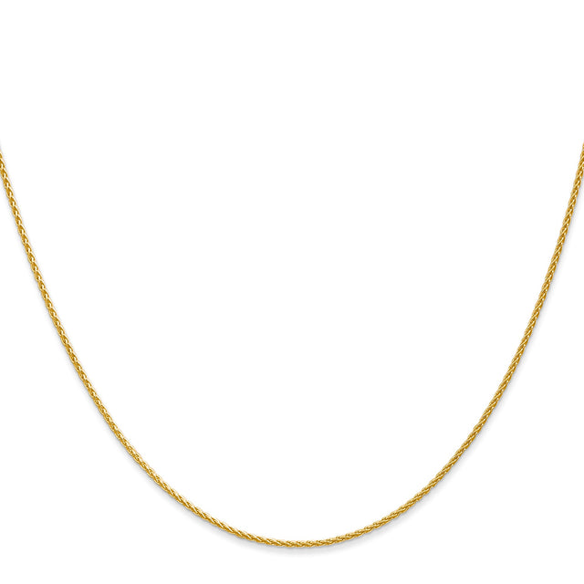 14K Yellow Gold 1.2 mm Polished Chain Necklace, Solid