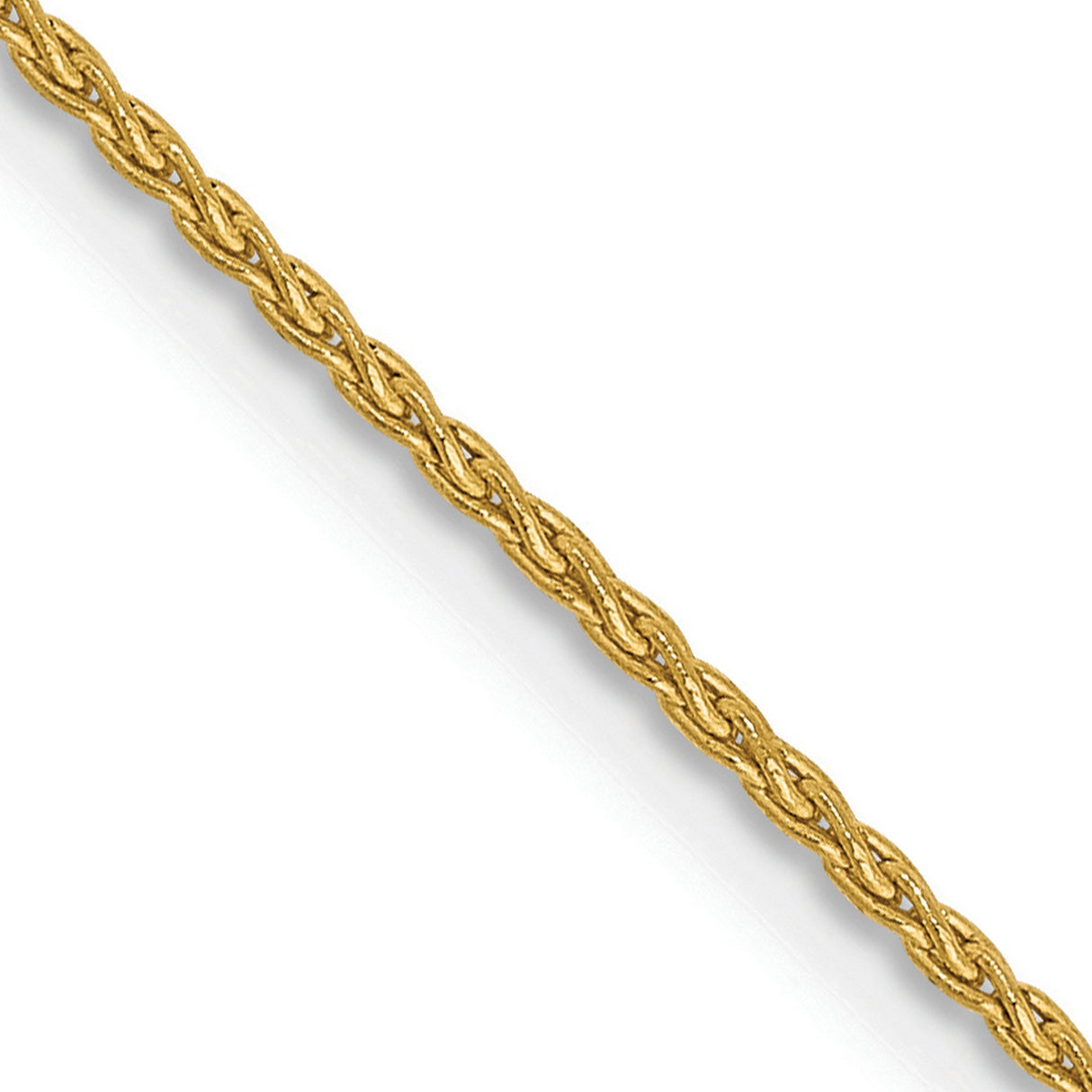 14K Yellow Gold 1.2 mm Polished Chain Necklace, Solid detail view