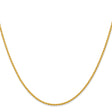 14K Yellow Gold 1.5 mm Polished Chain Necklace, Solid