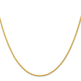 14K Yellow Gold 1.5 mm Polished Chain Necklace, Solid
