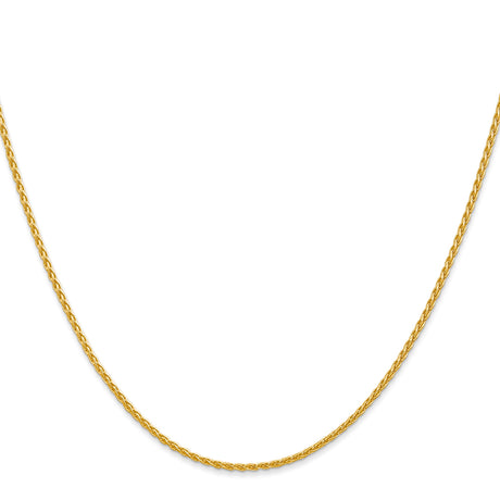 14K Yellow Gold 1.5 mm Polished Chain Necklace, Solid