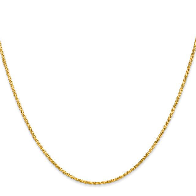 14K Yellow Gold 1.5 mm Polished Chain Necklace, Solid