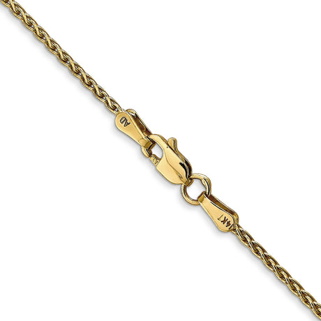 14K Yellow Gold 1.5 mm Polished Chain Necklace, Solid alternate angle