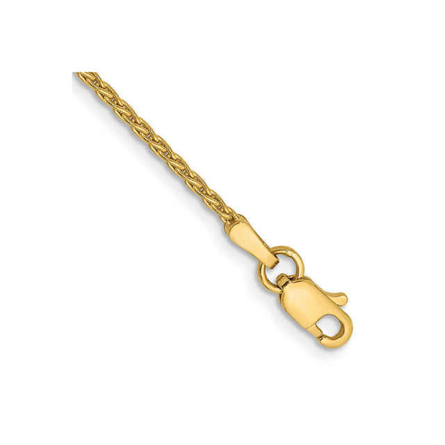 14K Yellow Gold 1.5 mm Polished Chain Bracelet, Solid