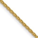 14K Yellow Gold 1.5 mm Polished Chain Necklace, Solid detail view